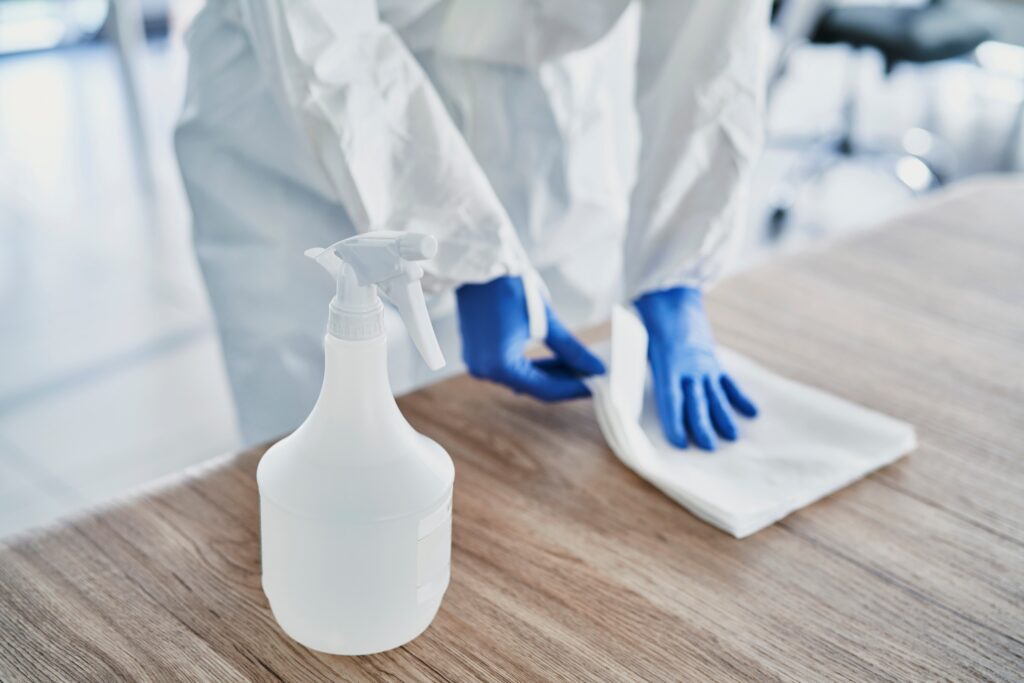 Janitorial services done in an office