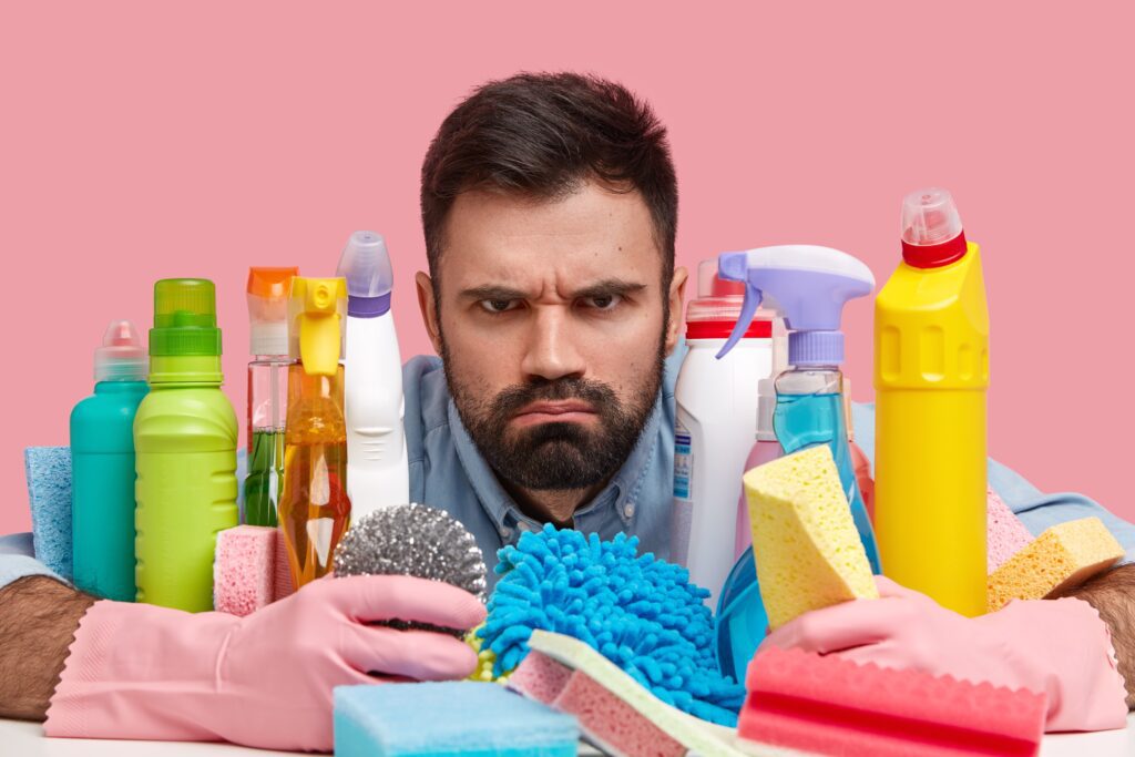 Man angry about the Difference between Janitorial and cleaning services
